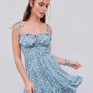 Cider Blue Floral Midi Dress